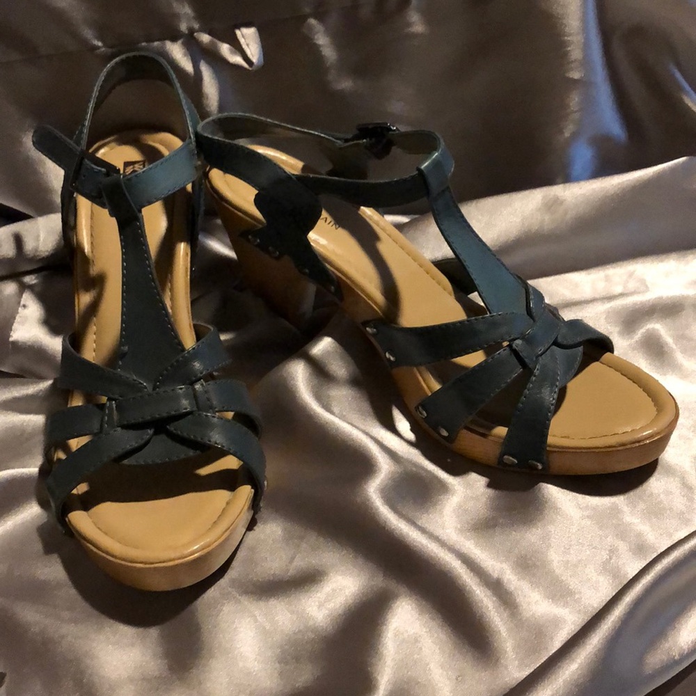 High wedge heels.
